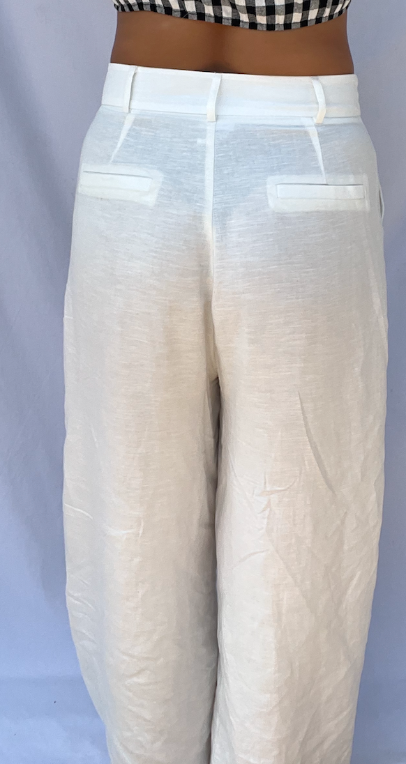White Linen Dress Pants