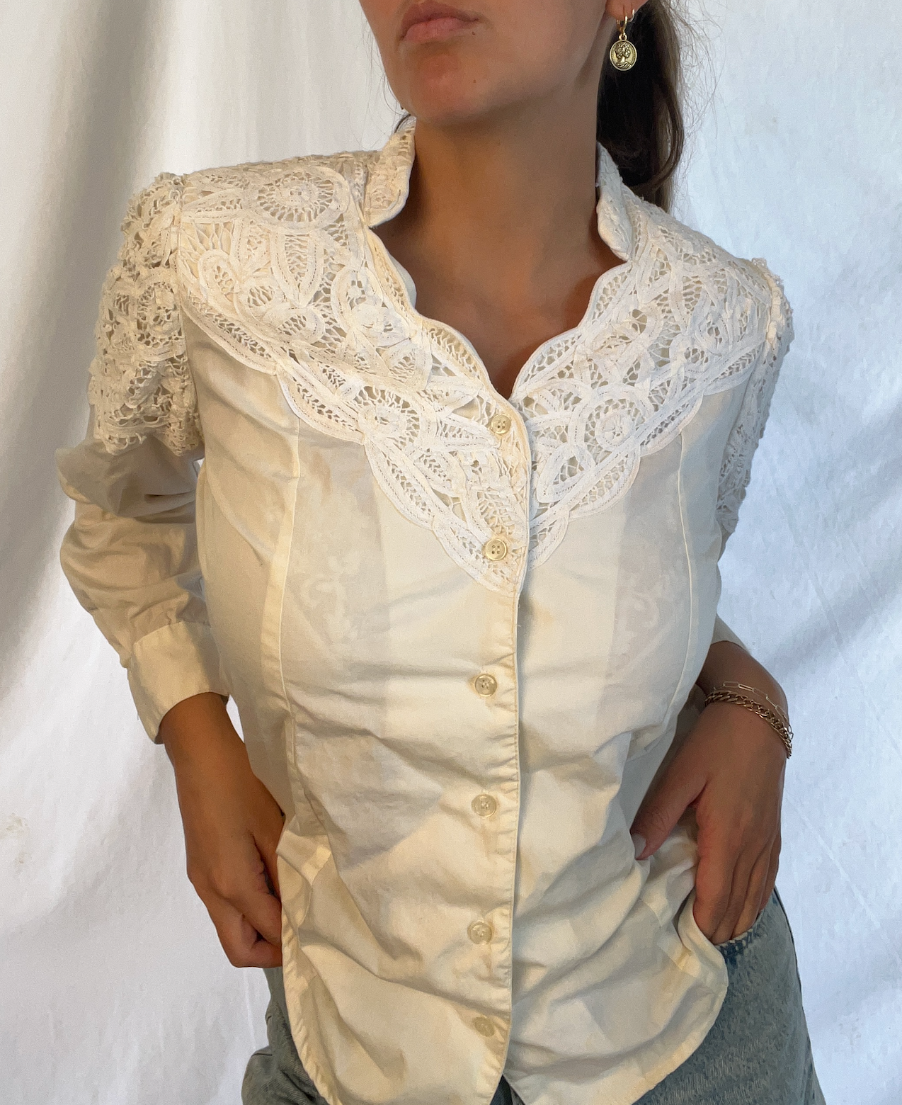 White Button Down Blouse