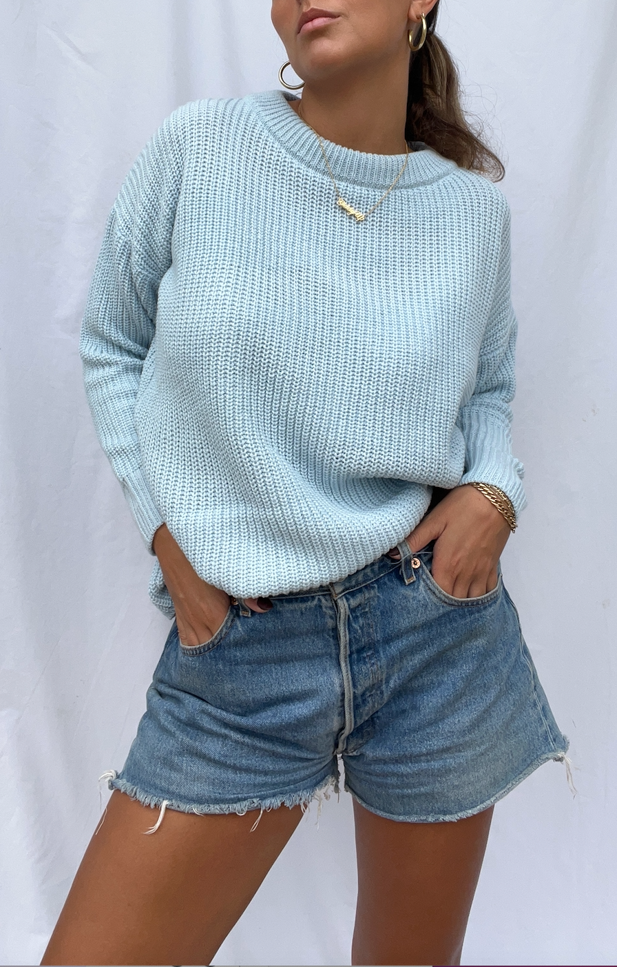 Baby Blue Knit Sweater