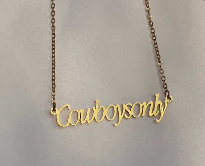 Gold Cowboys Only Necklace