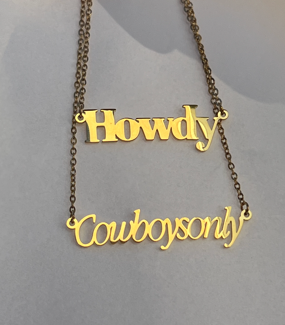 Gold Cowboys Only Necklace
